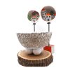 Topçuklar - Yuvarlak Kase - Naturel ve Beyaz - Görsel 7