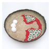Kişiye Özel - Dişler Alçak Kase - Naturel, Beyaz, Yeşil ve Kırmızı